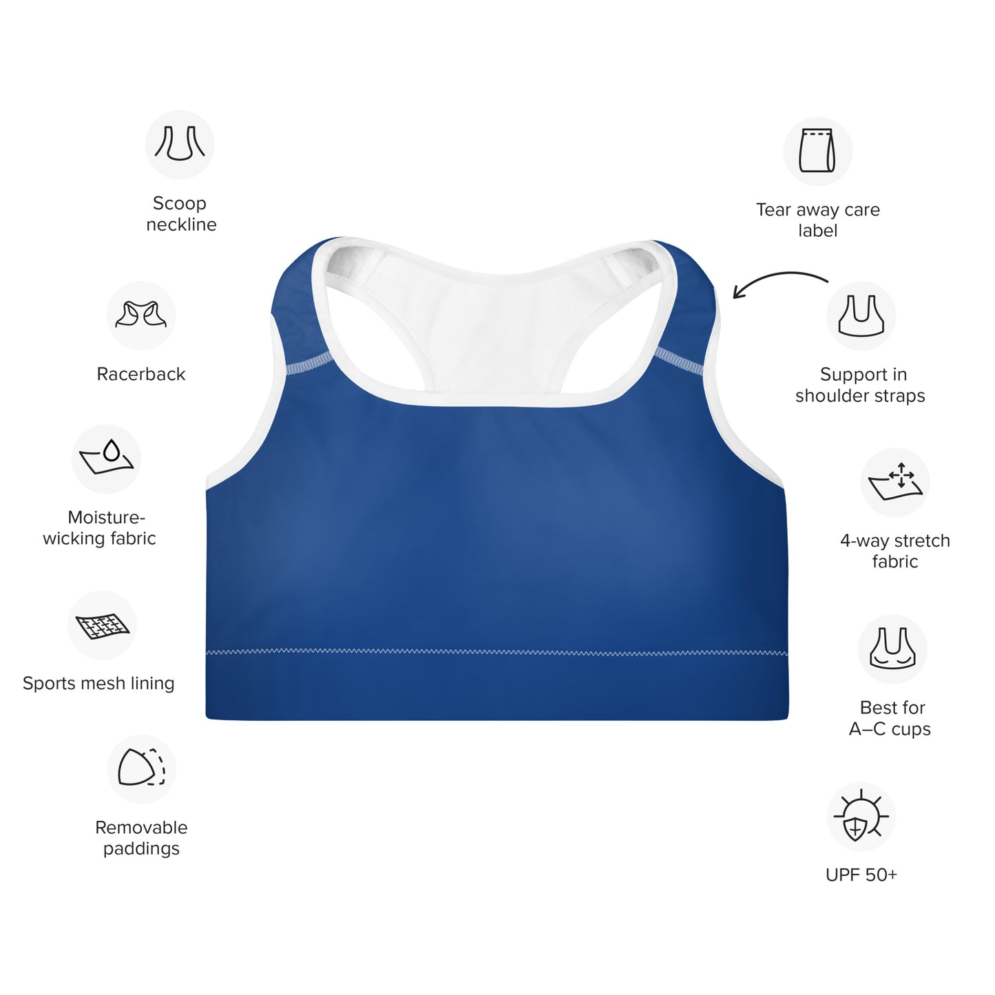 Royal Blue Padded Sports Bra