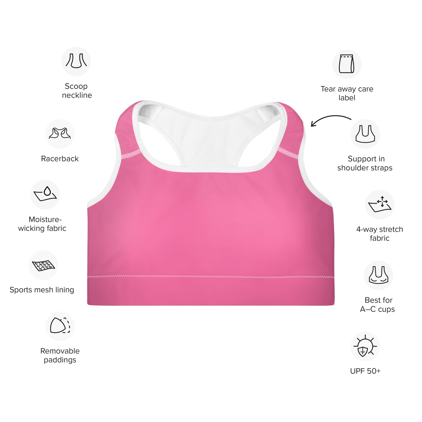 Barbie Pink Padded Sports Bra