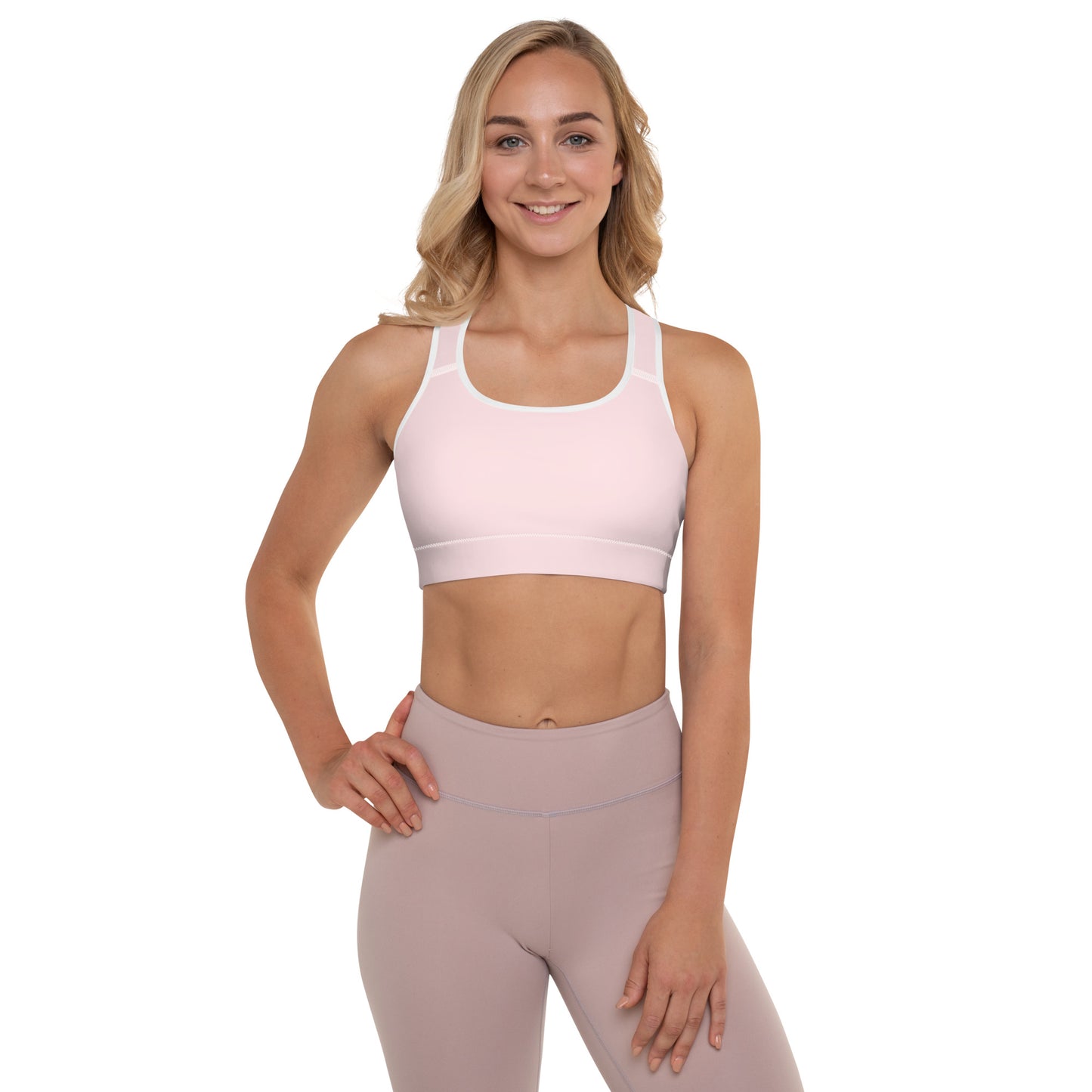 Pastel Pink Padded Sports Bra