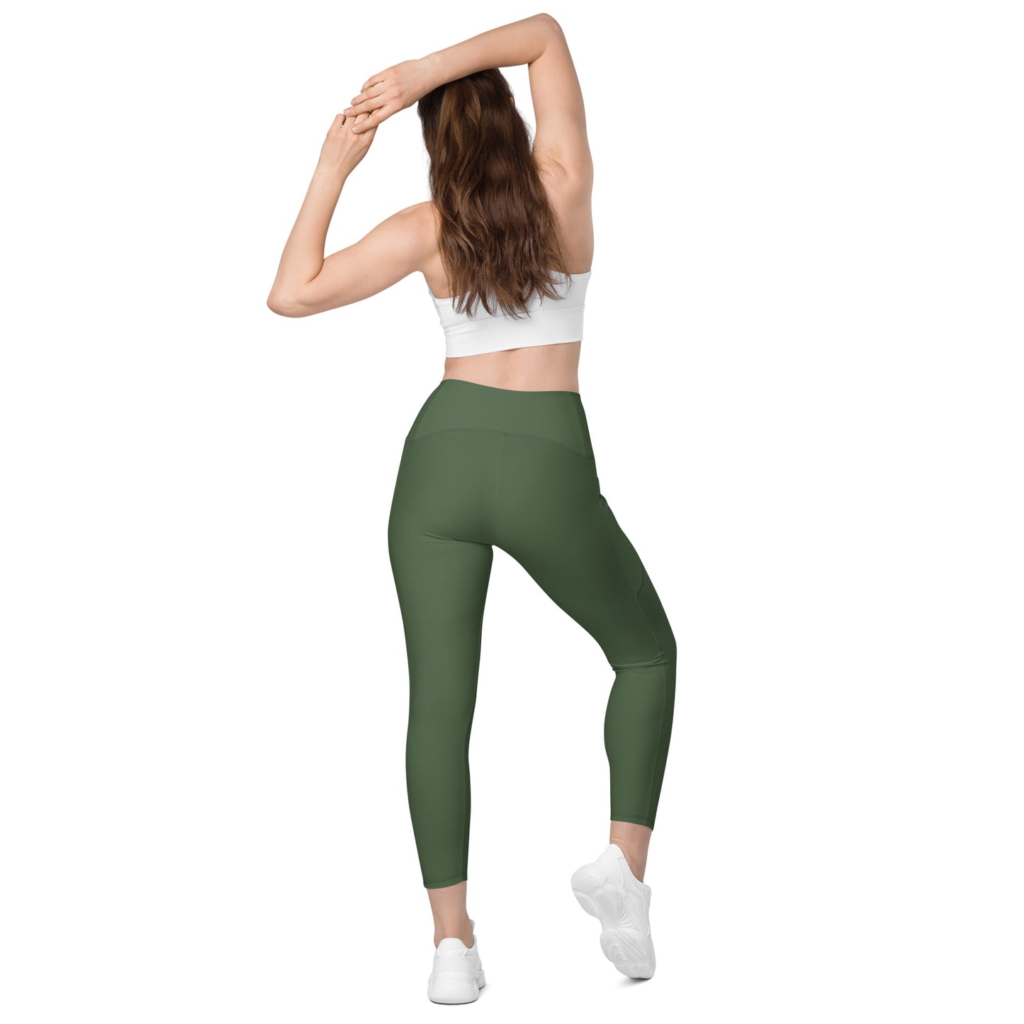 Green Tight Leggings with Pockets