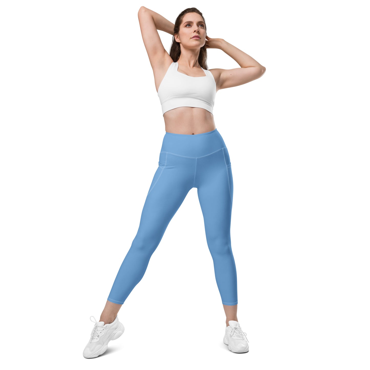 Sky Blue Tight Leggings with Pockets