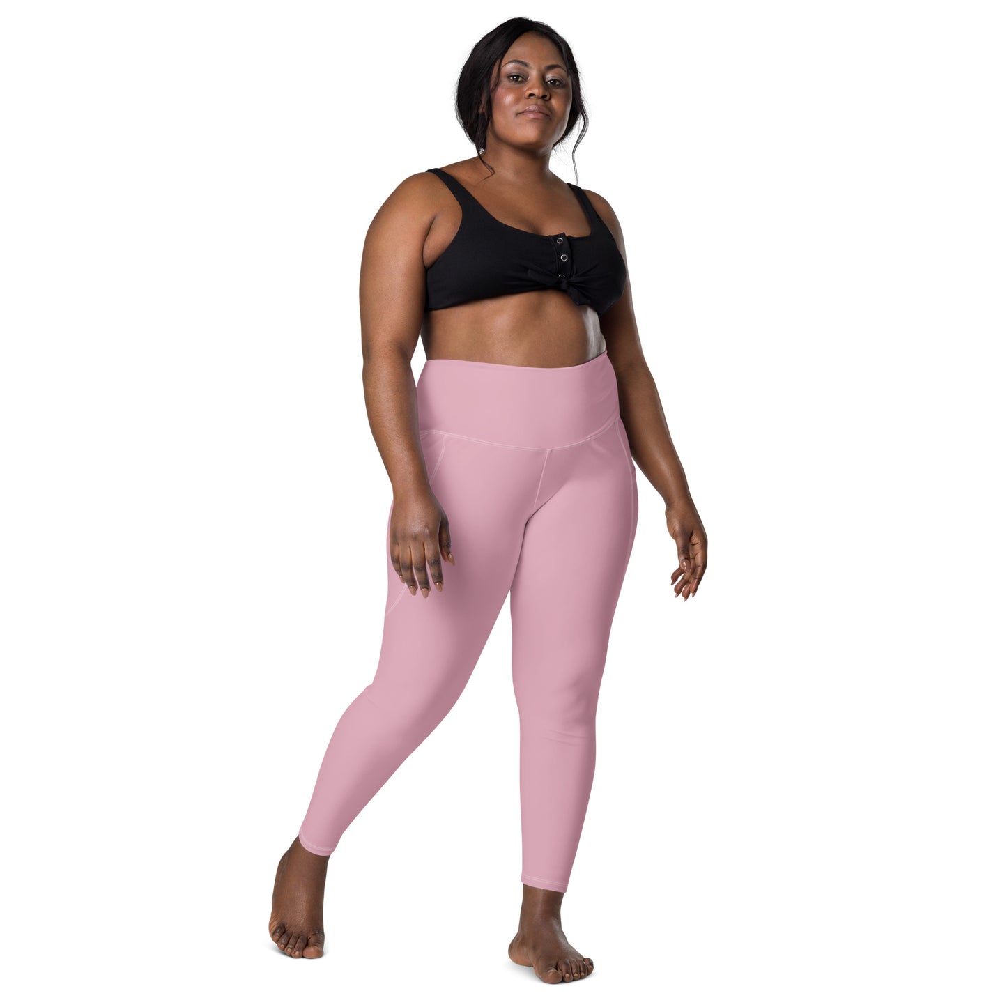 Neutral Pink Tight Leggings with Pockets