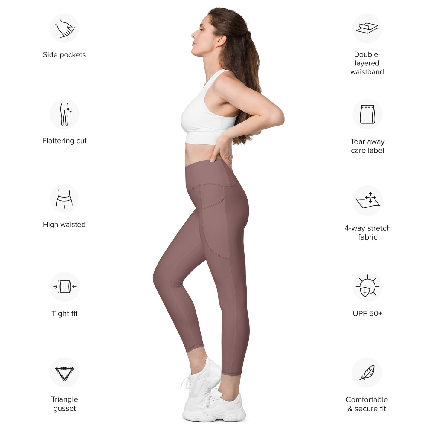 Light Brown Tight Leggings with Pockets