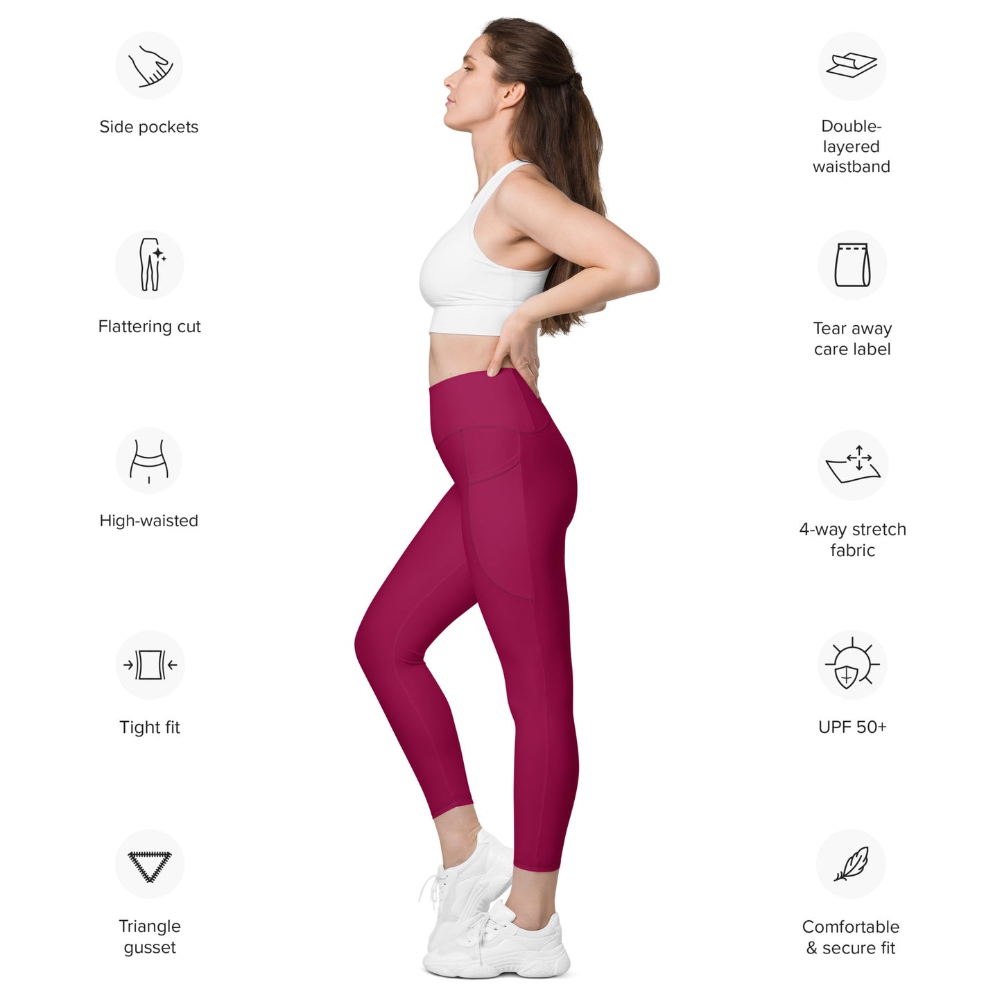 Raspberry Tight Leggings with pockets