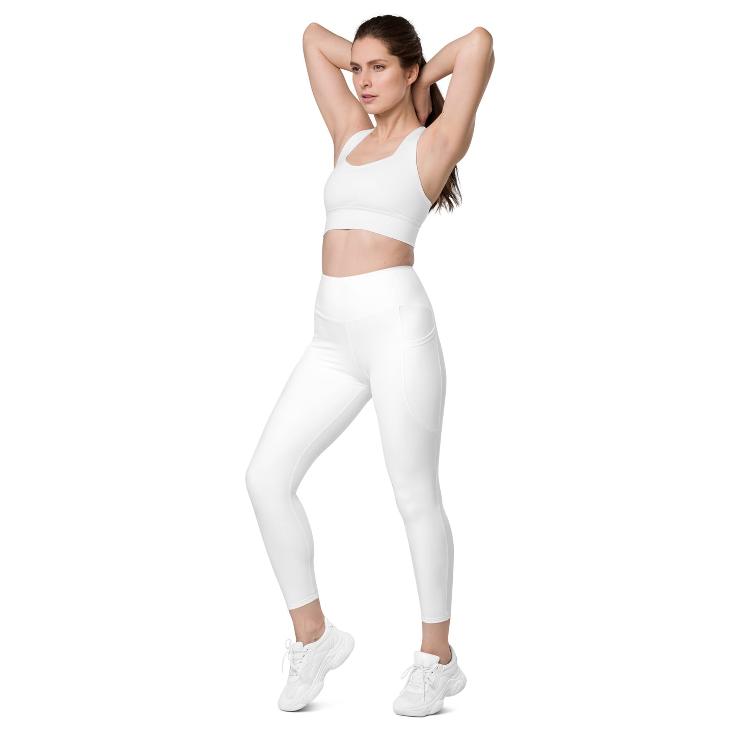 White Tight Leggings with Pockets