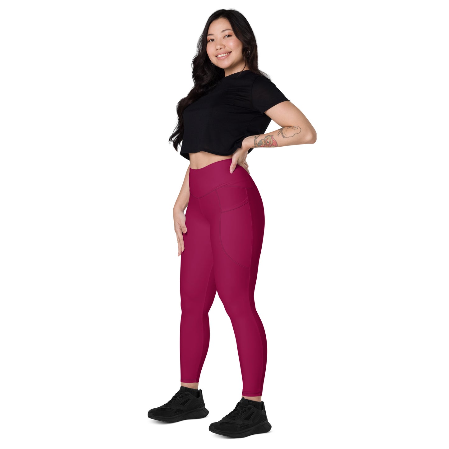 Raspberry Tight Leggings with pockets