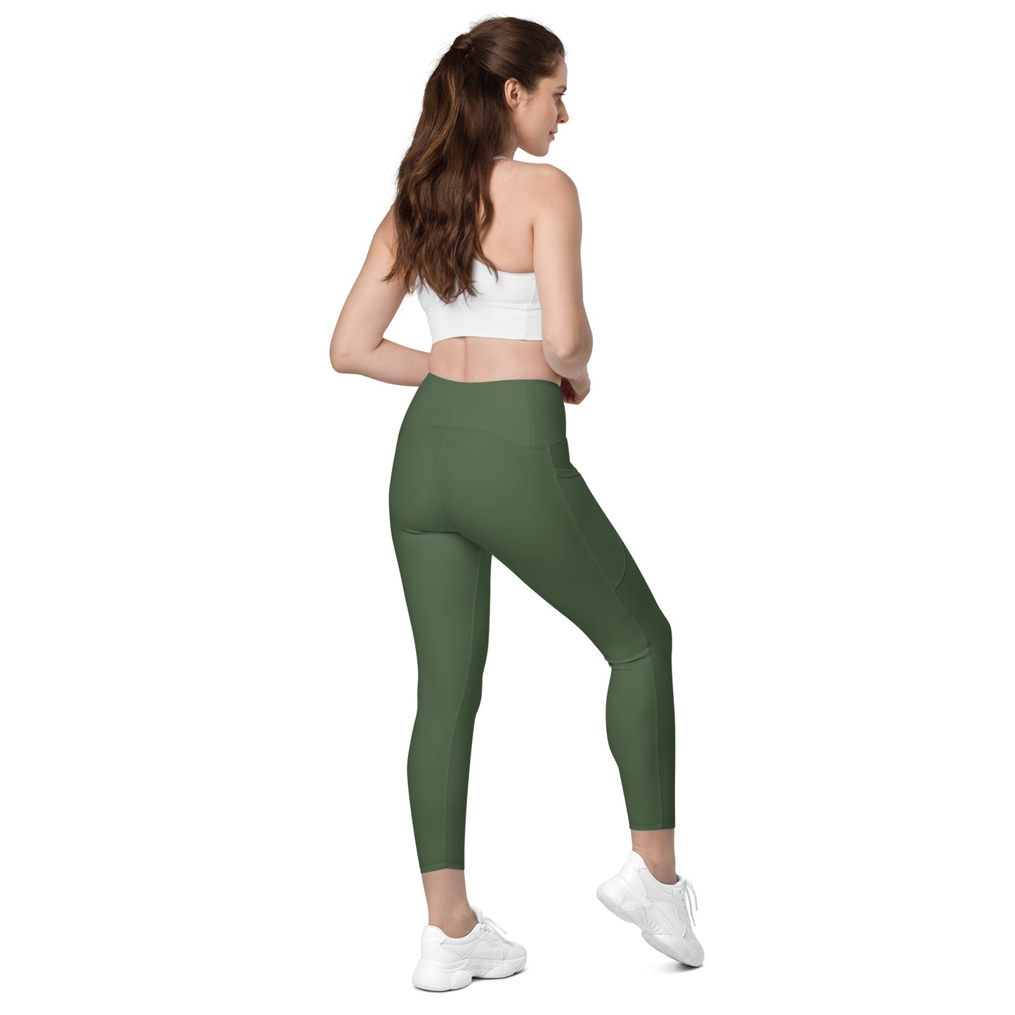 Green Tight Leggings with Pockets