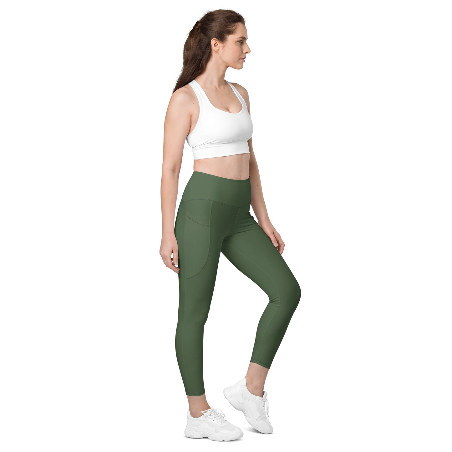 Green Tight Leggings with Pockets