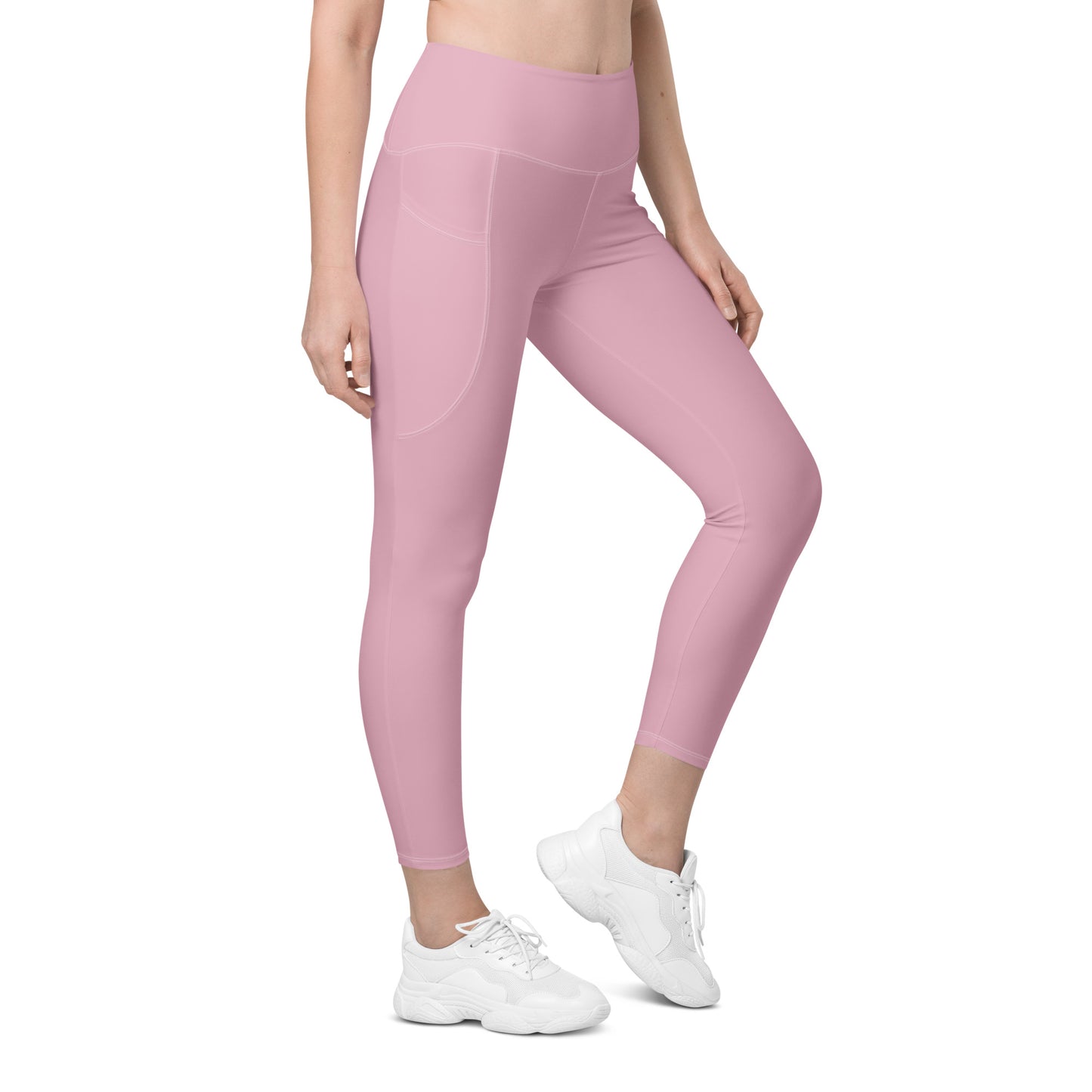 Neutral Pink Tight Leggings with Pockets