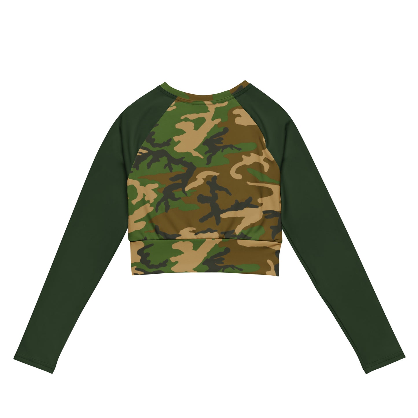 M81 Woodland Camo Long-Sleeve Crop Top