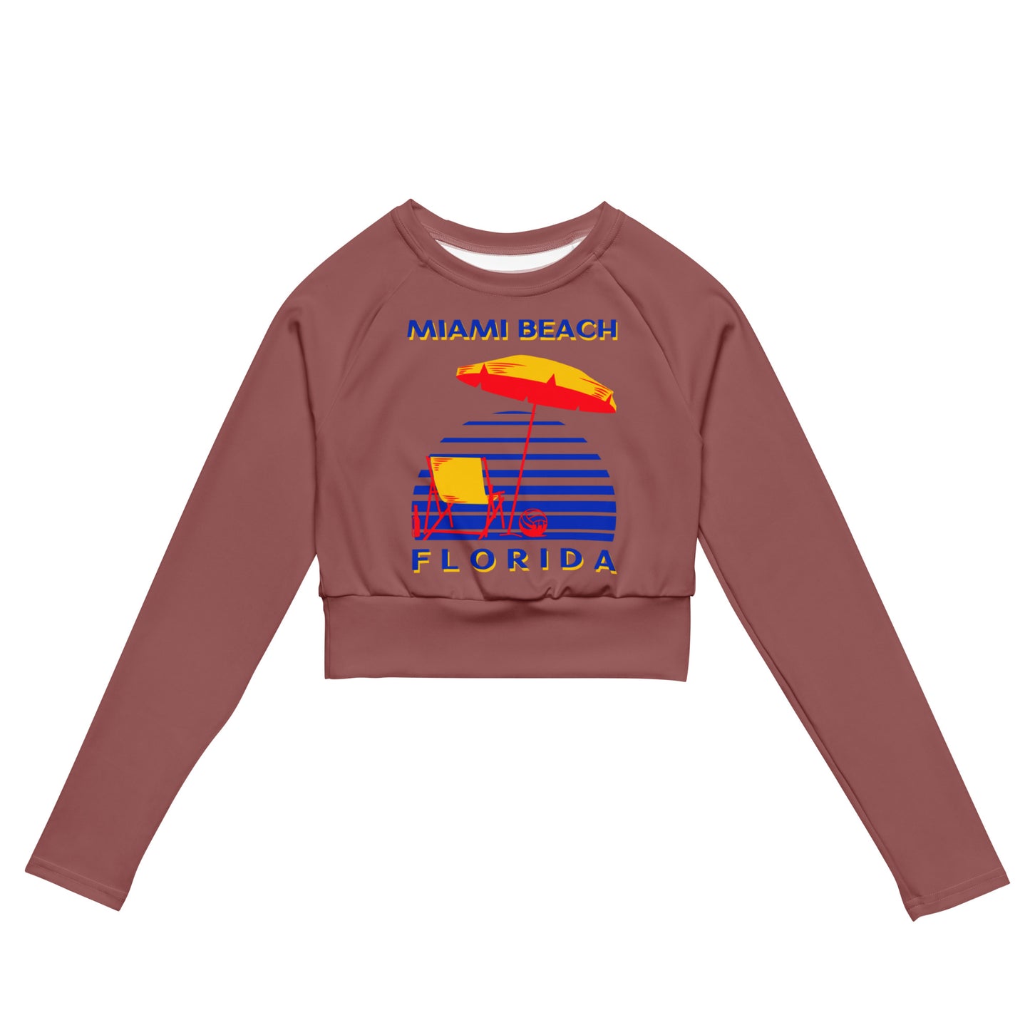 Miami Beach Long-Sleeve Crop Top