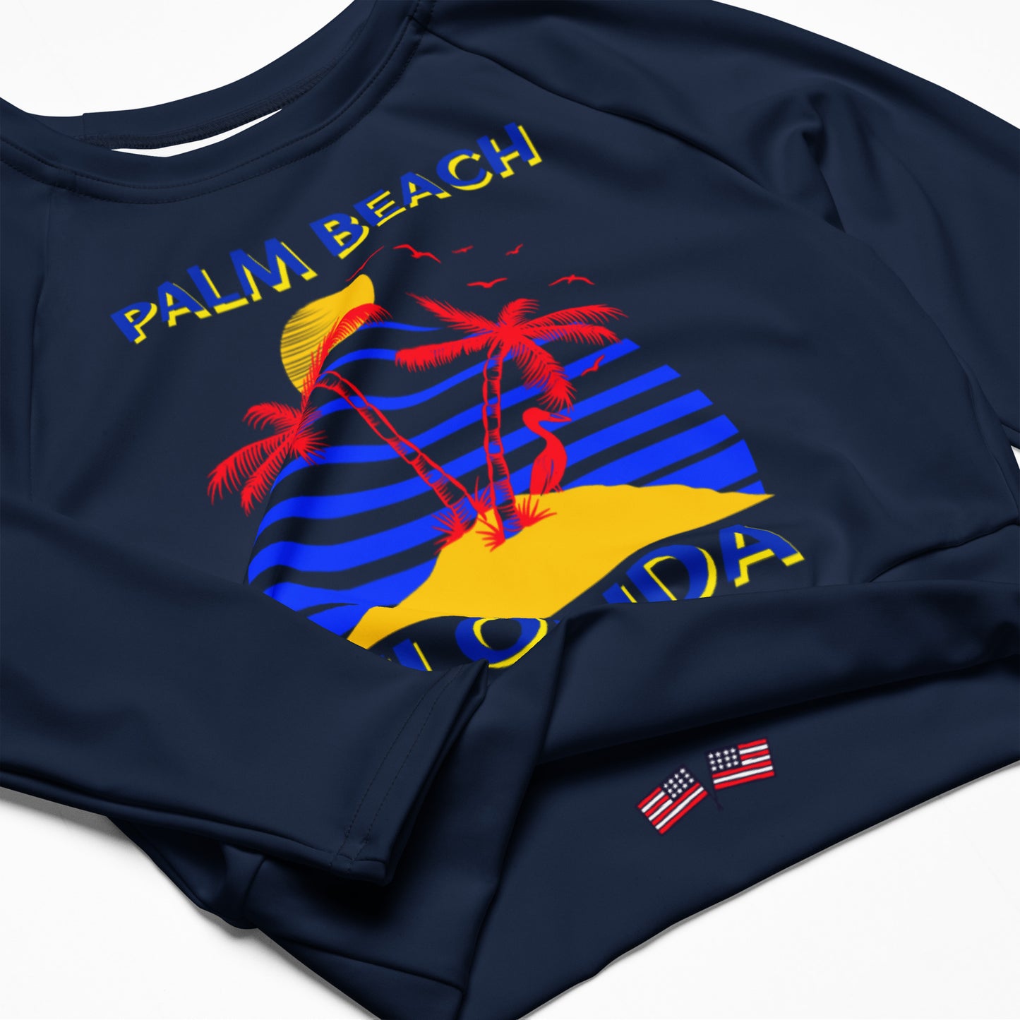 Palm Beach Long-Sleeve Crop Top