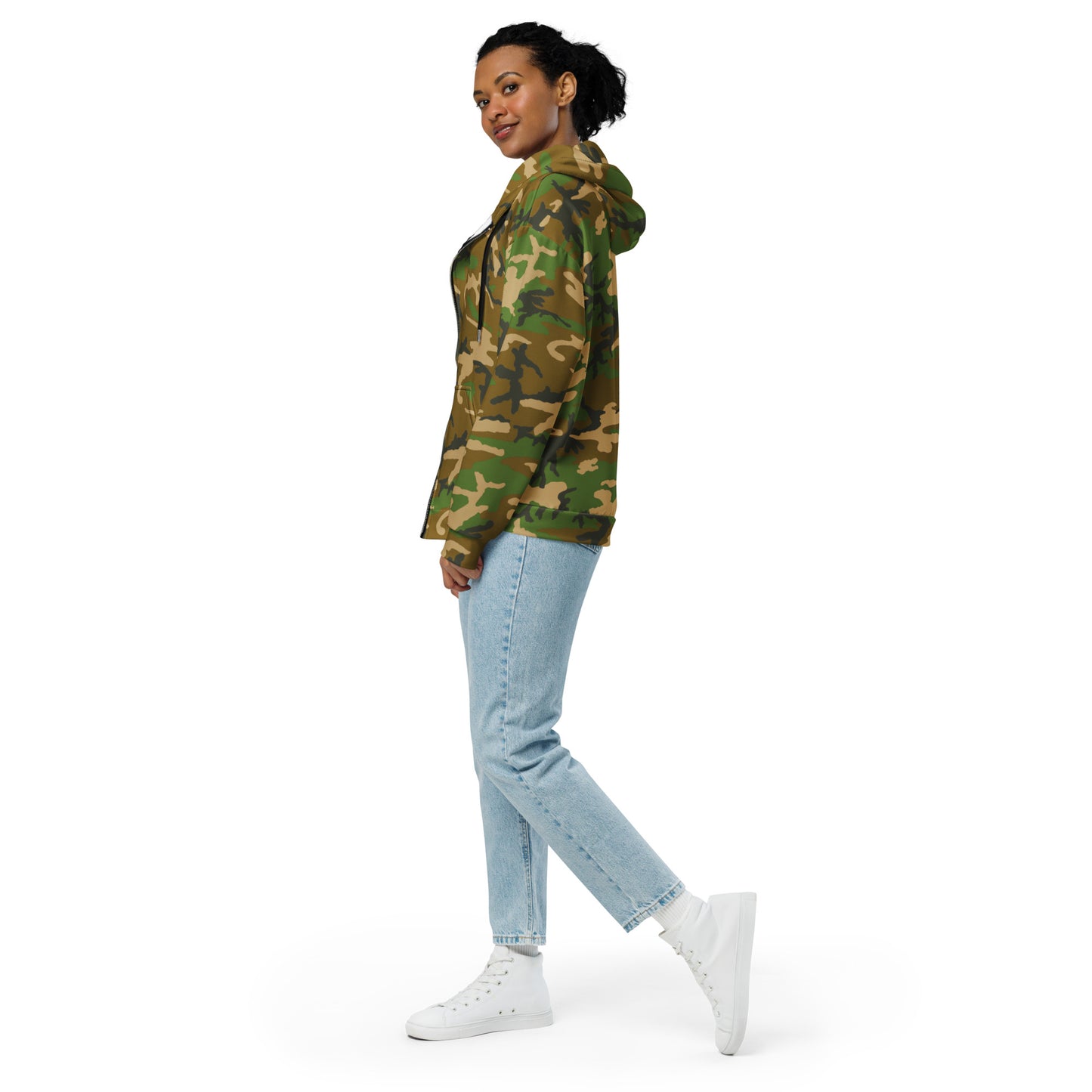 M81 Woodland Camo Unisex Zip Hoodie