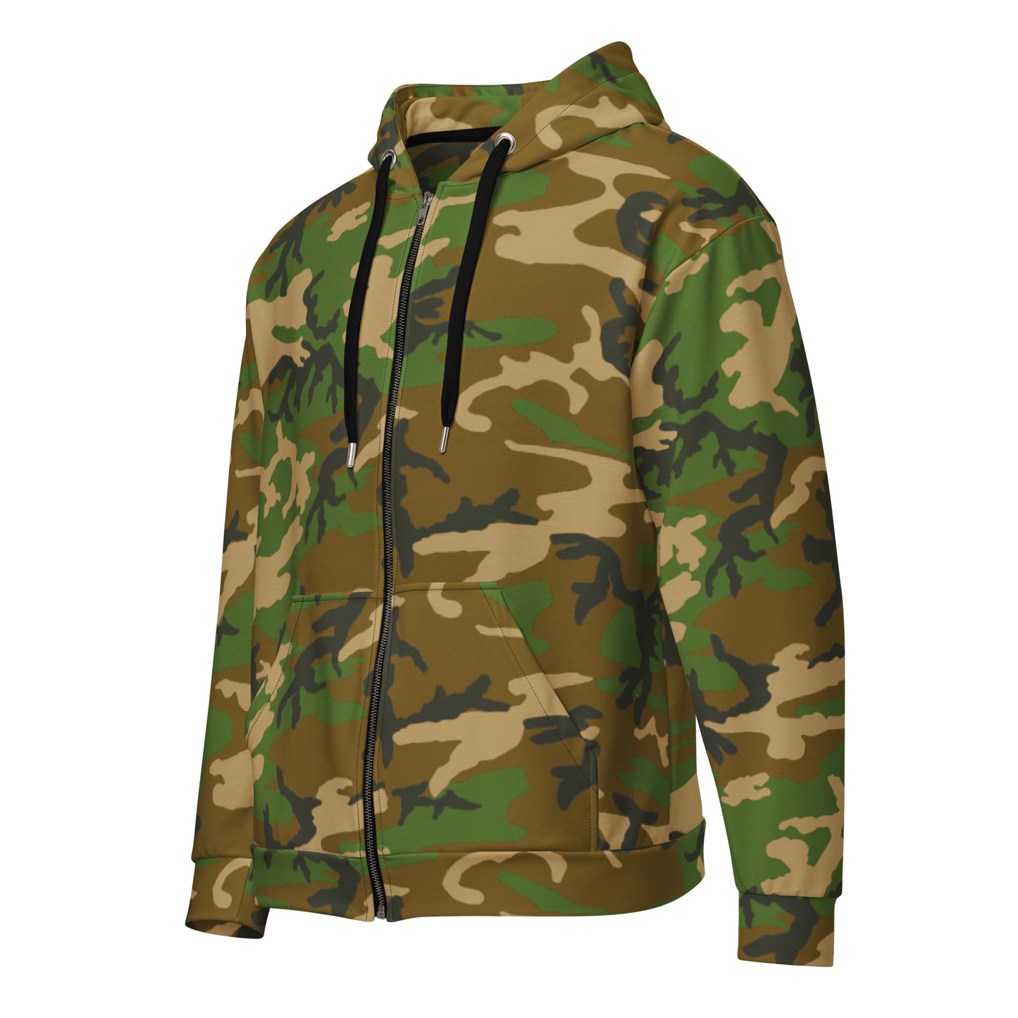 M81 Woodland Camo Unisex Zip Hoodie