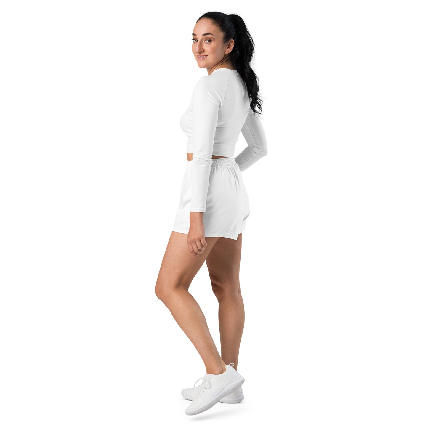 White Unisex Athletic Shorts