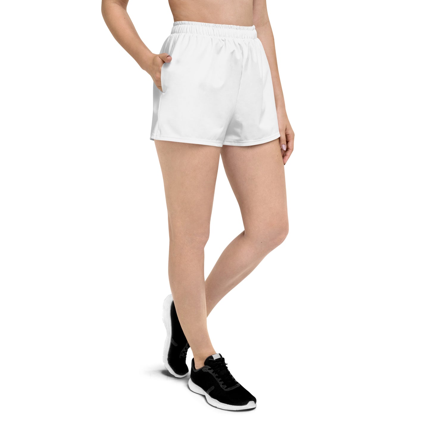 White Unisex Athletic Shorts