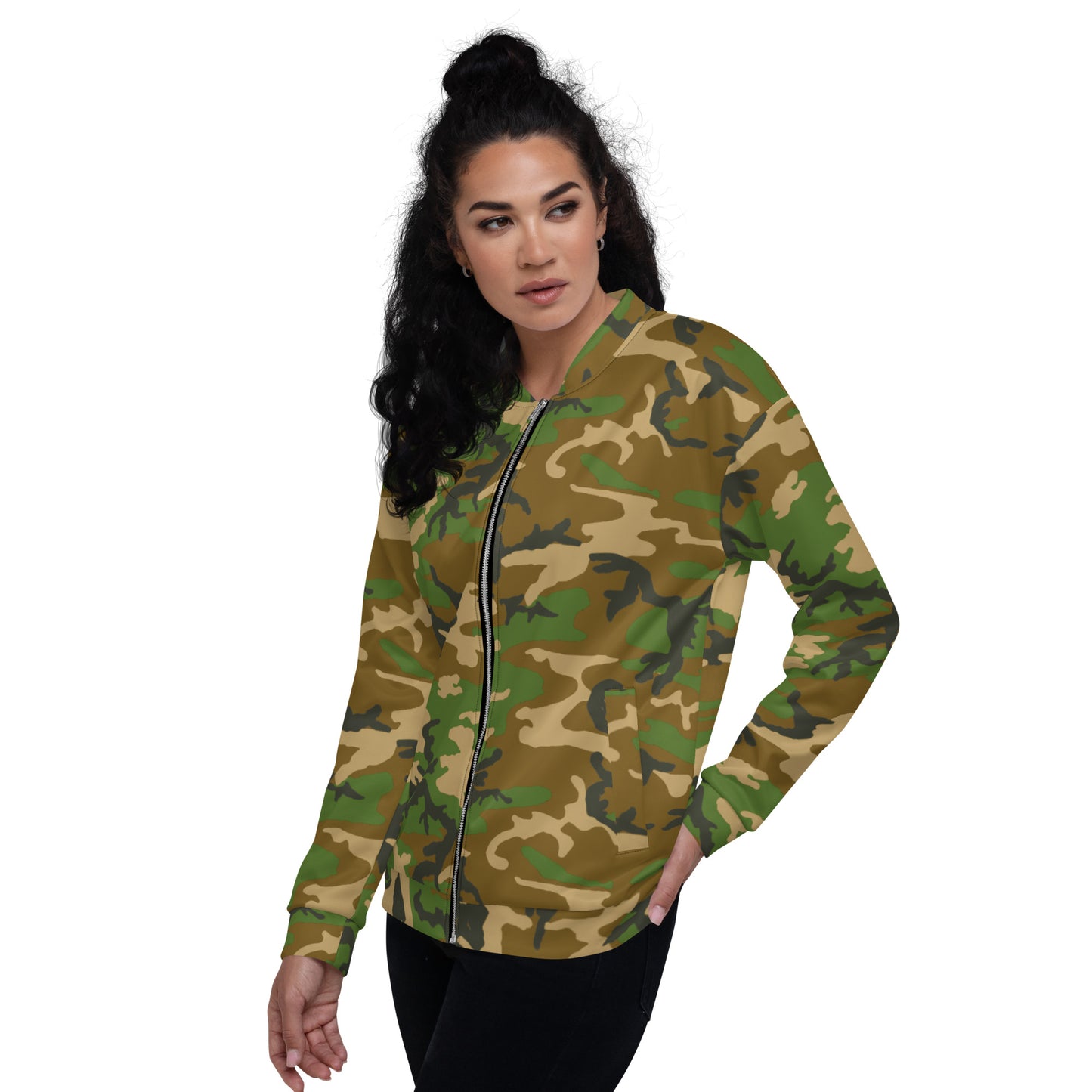 M81 Woodland Camo Unisex Bomber Jacket