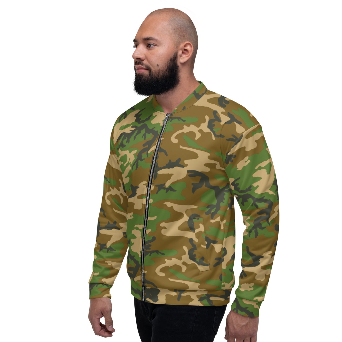 M81 Woodland Camo Unisex Bomber Jacket