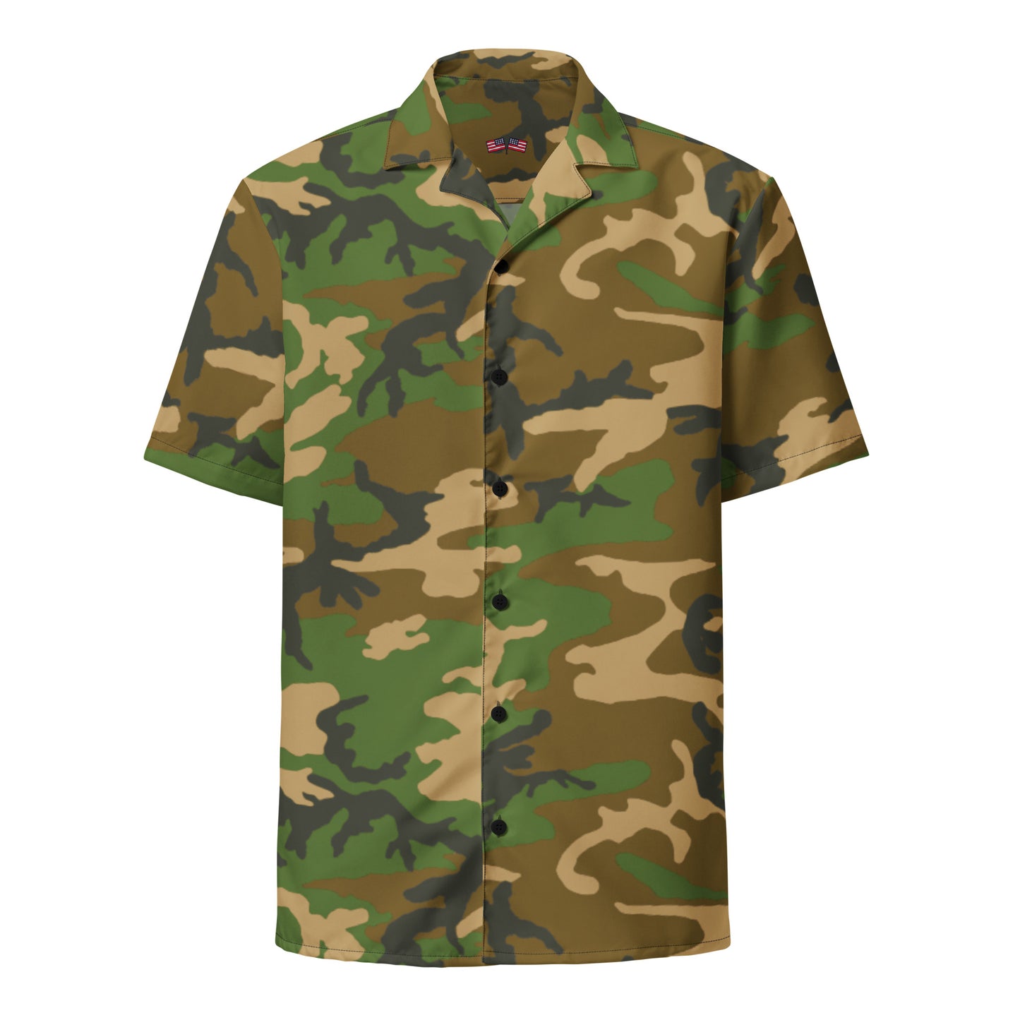 M81 Woodland Camo Unisex Button Shirt