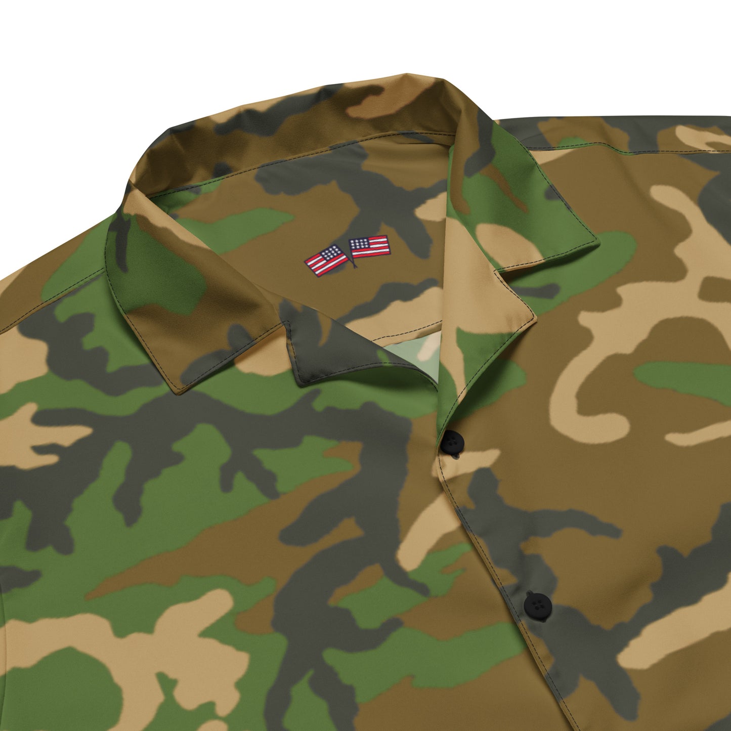 M81 Woodland Camo Unisex Button Shirt