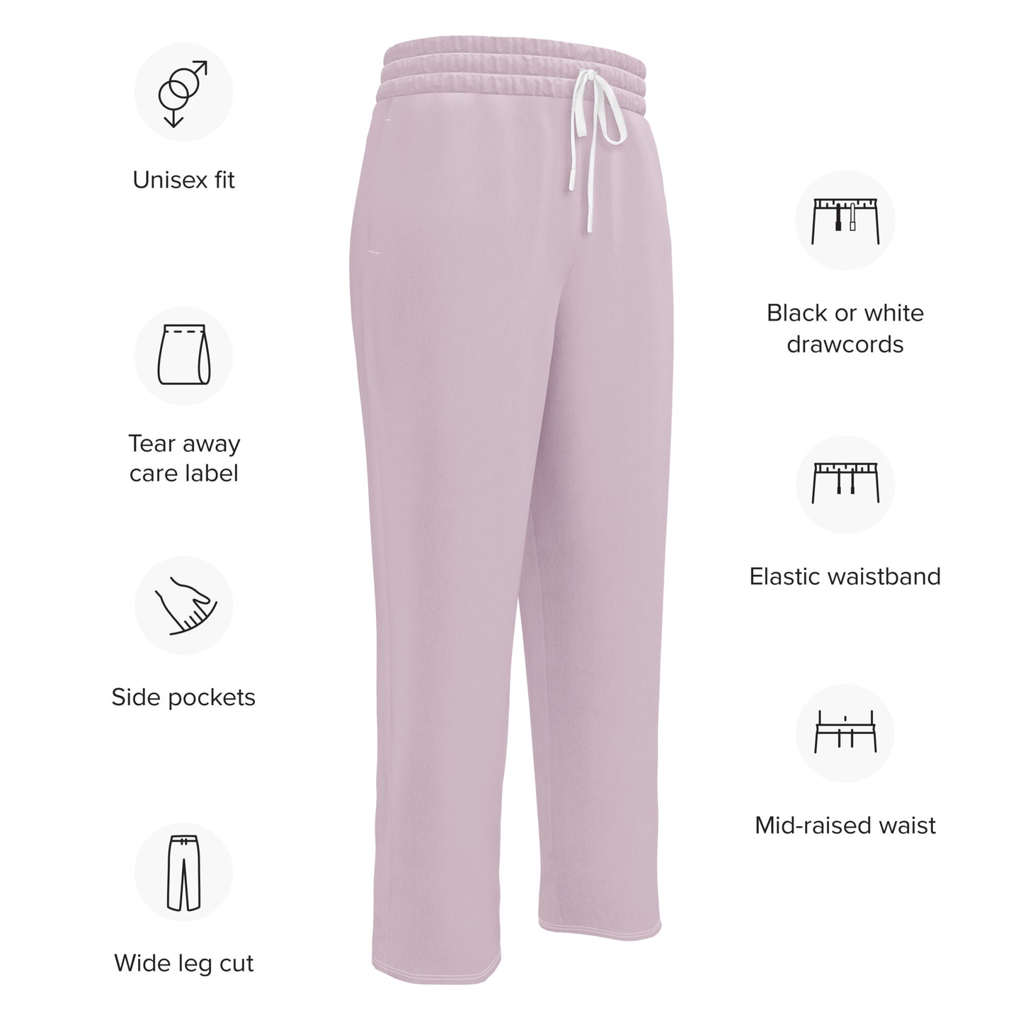 Dusty Pink Wide-Leg Joggers