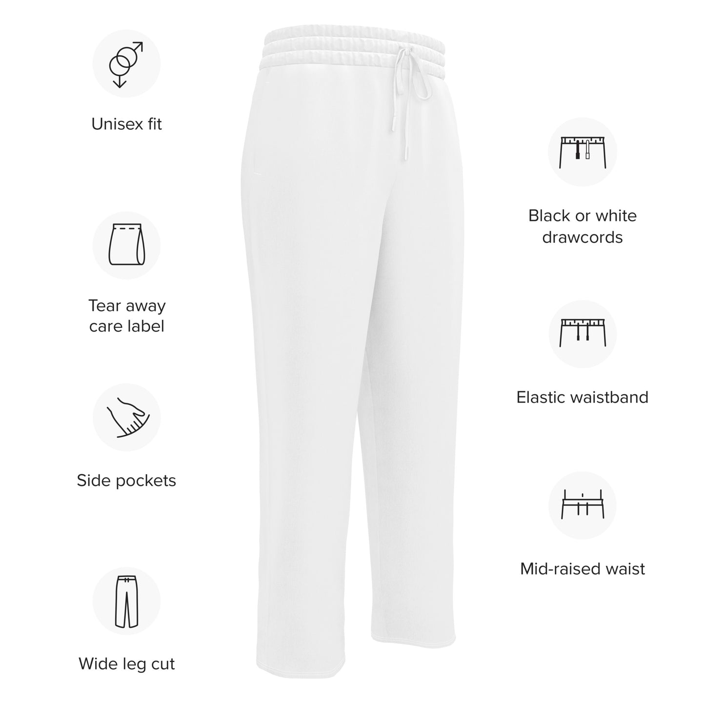 White Wide-Leg Joggers