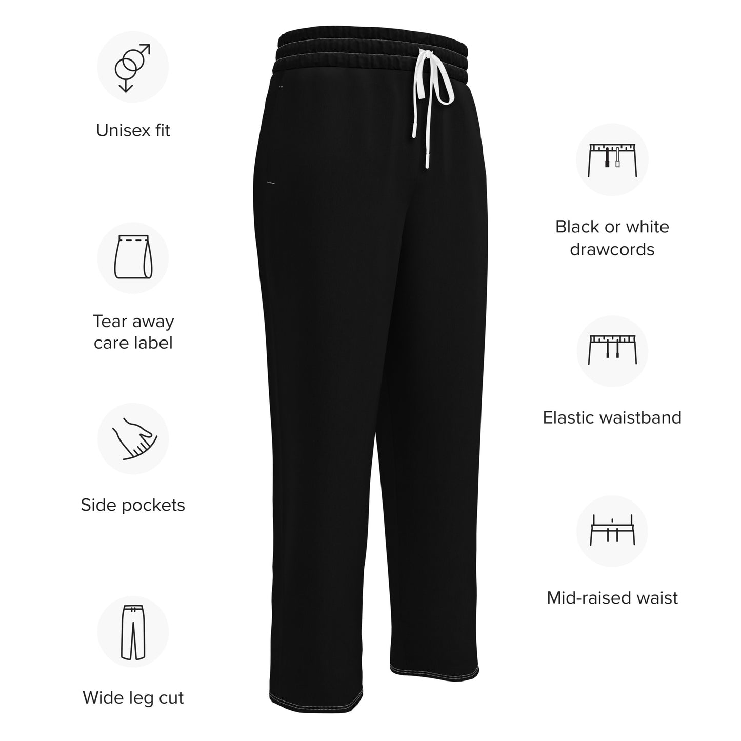 Black Wide-Leg Joggers