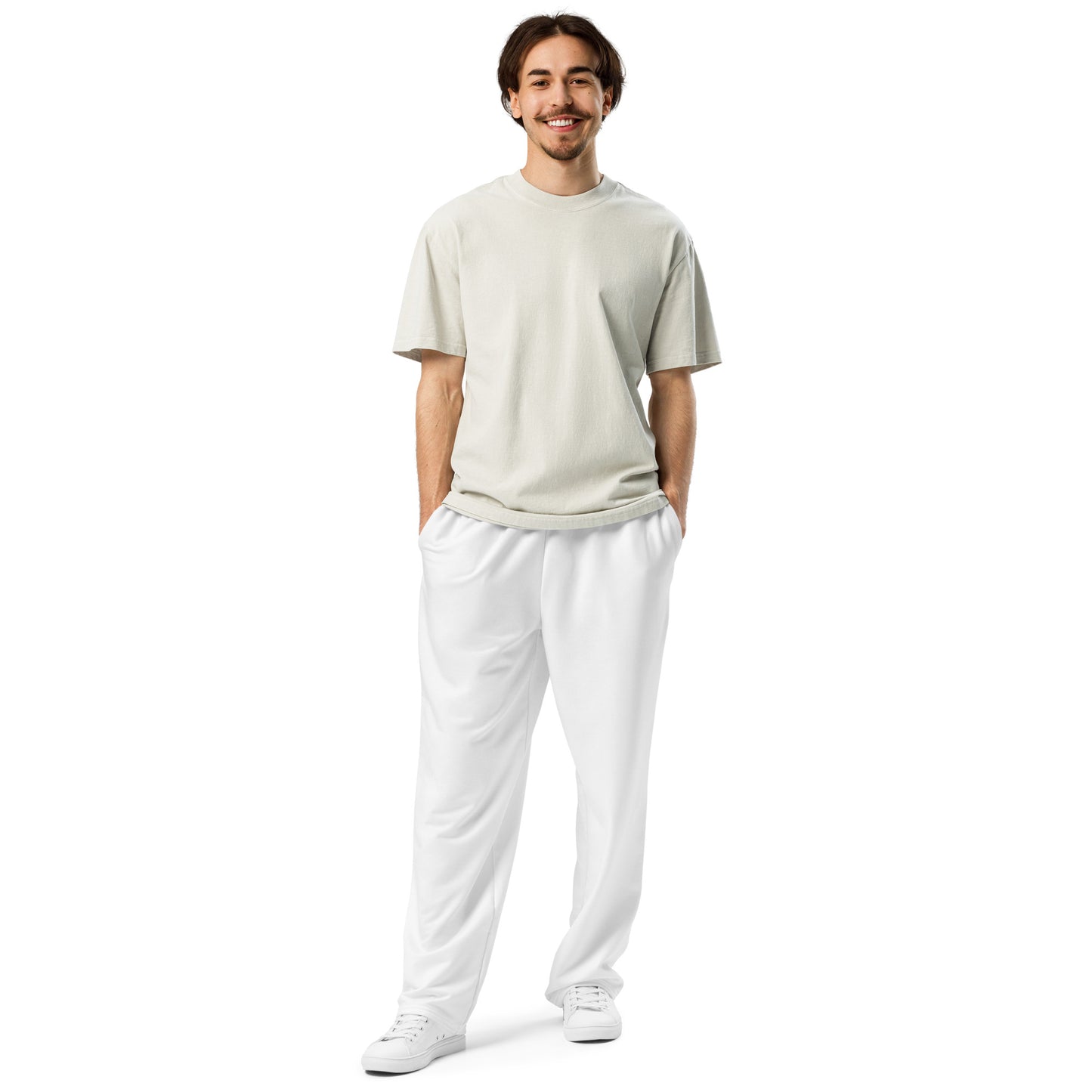 White Wide-Leg Joggers