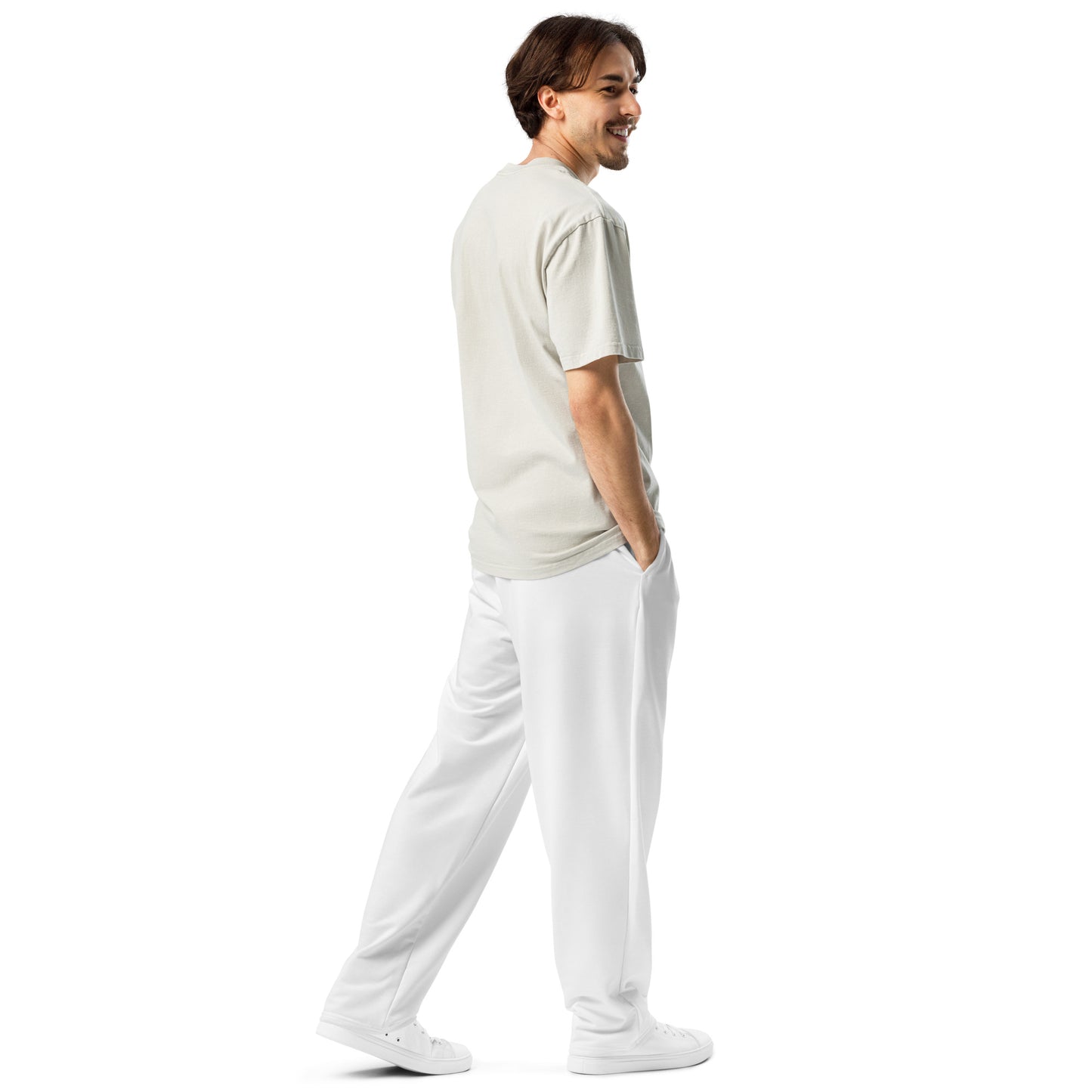 White Wide-Leg Joggers