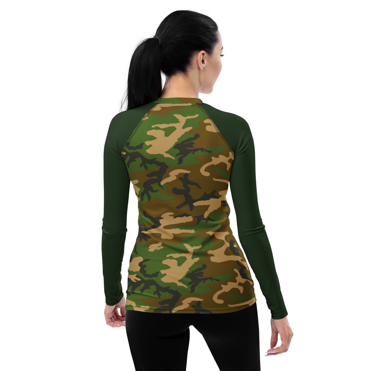 M81 Woodland Camo Women's Rash Guard