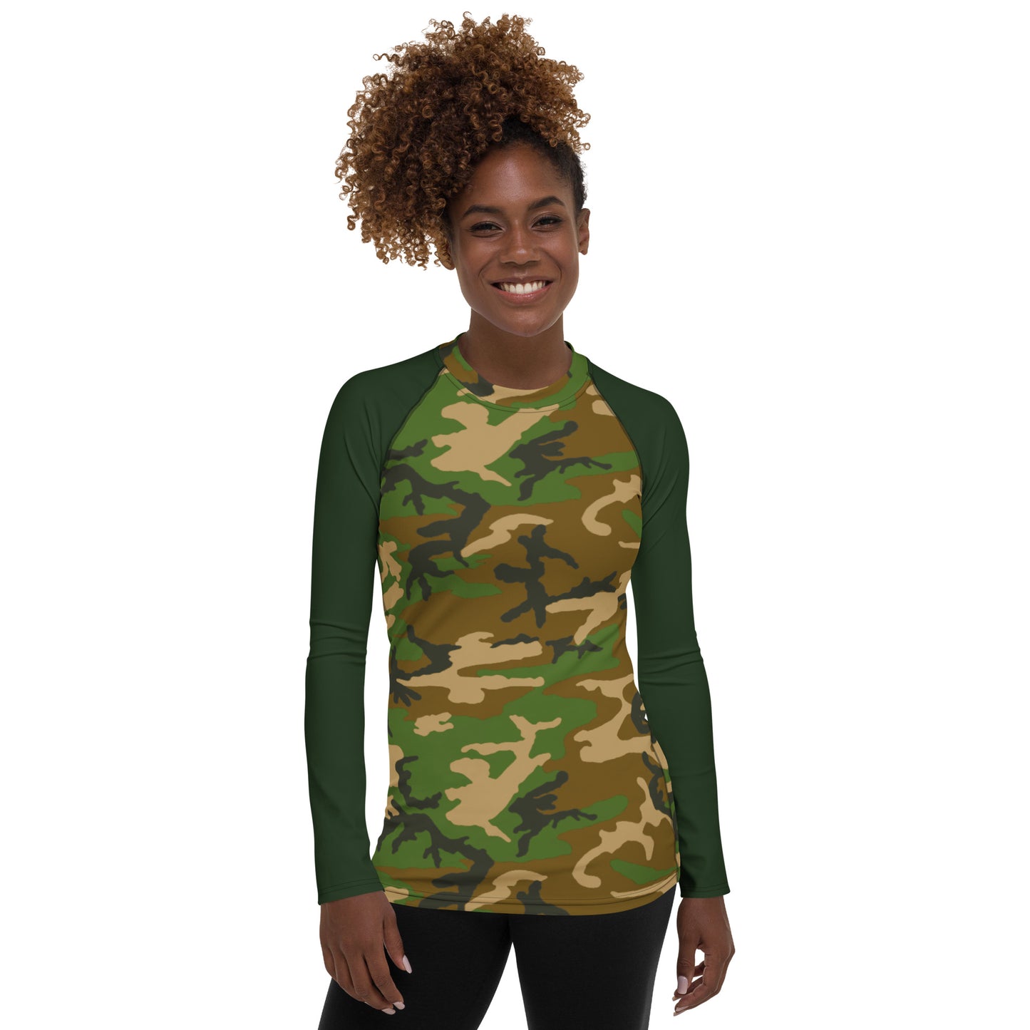 M81 Woodland Camo Women's Rash Guard