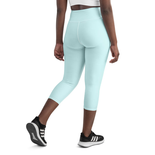 Pastel Blue High-Rise Capri