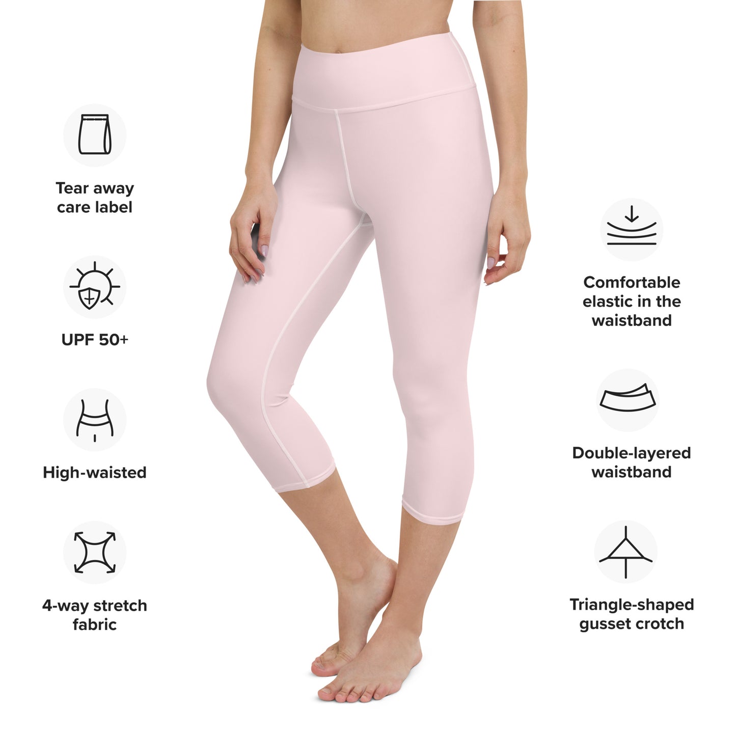 Pastel Pink High-Rise Capri