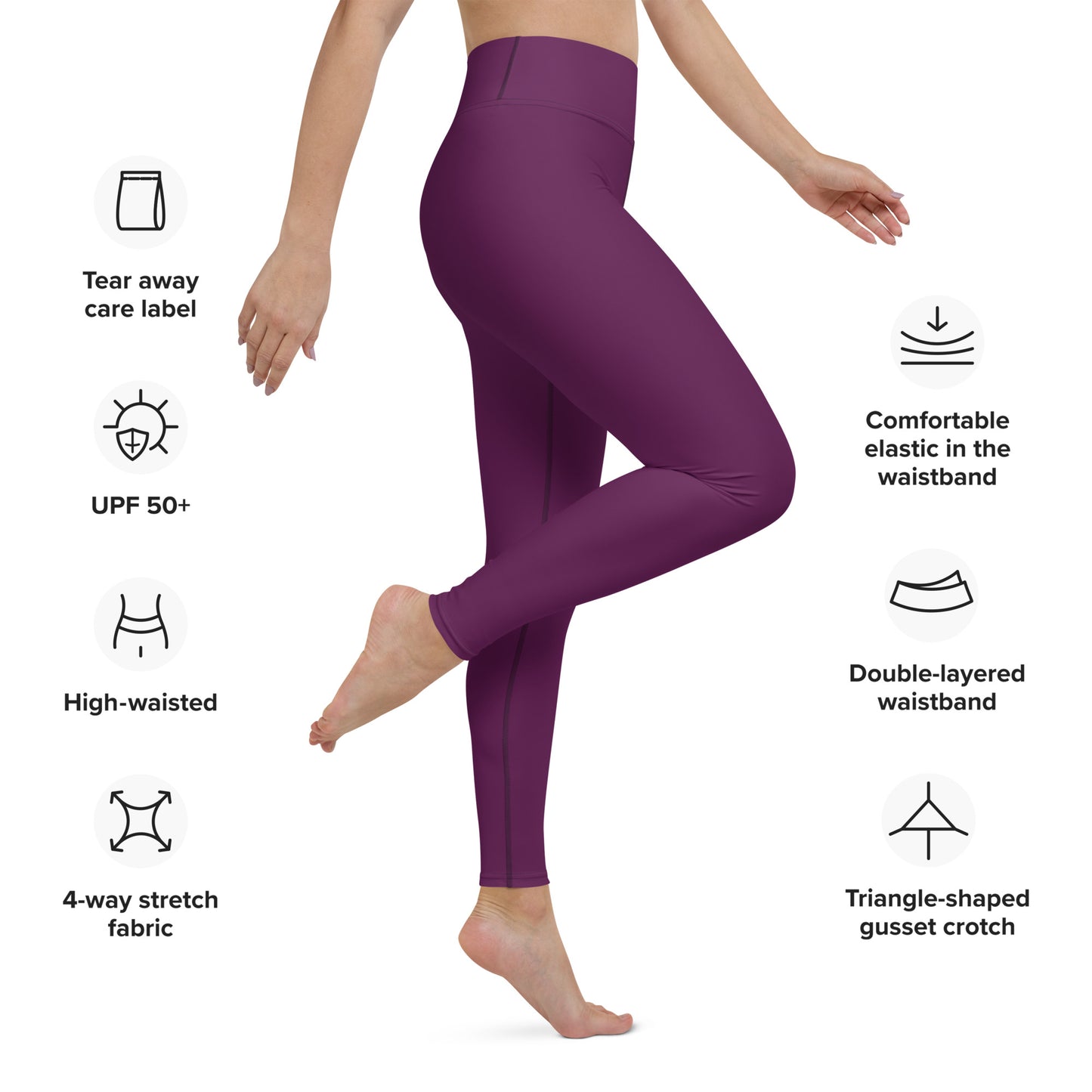 Magenta Purple High-Rise Yoga Leggings