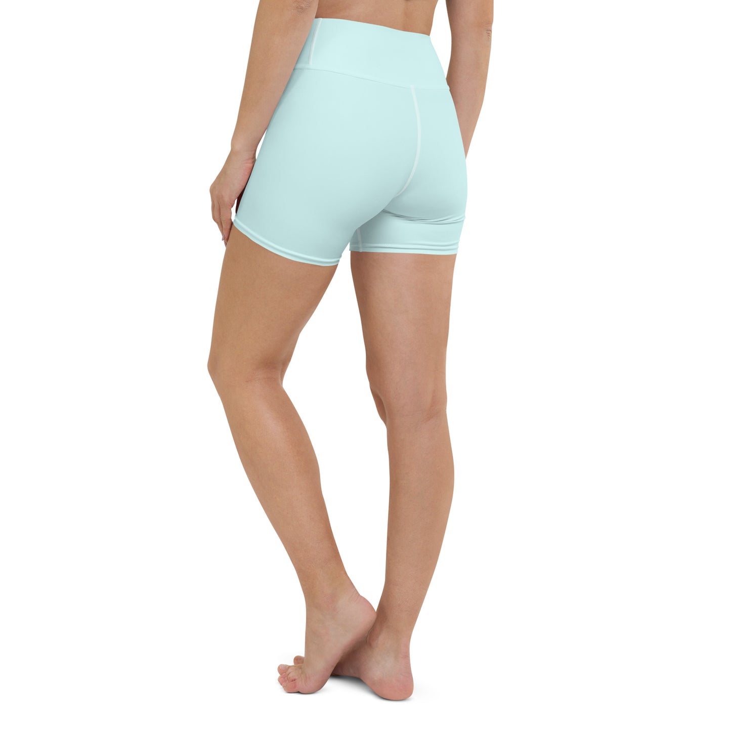 Pastel Blue High-Rise Yoga Shorts