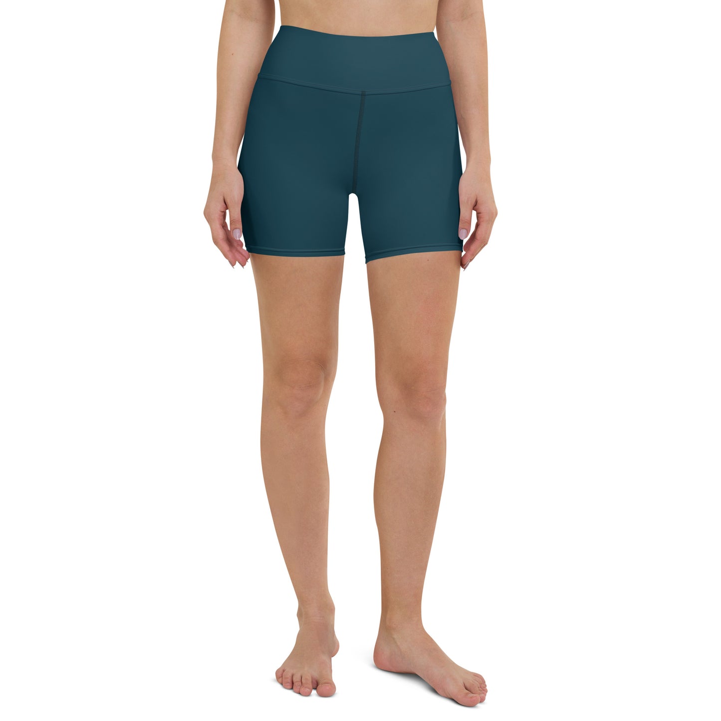 Petrol Blue High-Rise Yoga Shorts