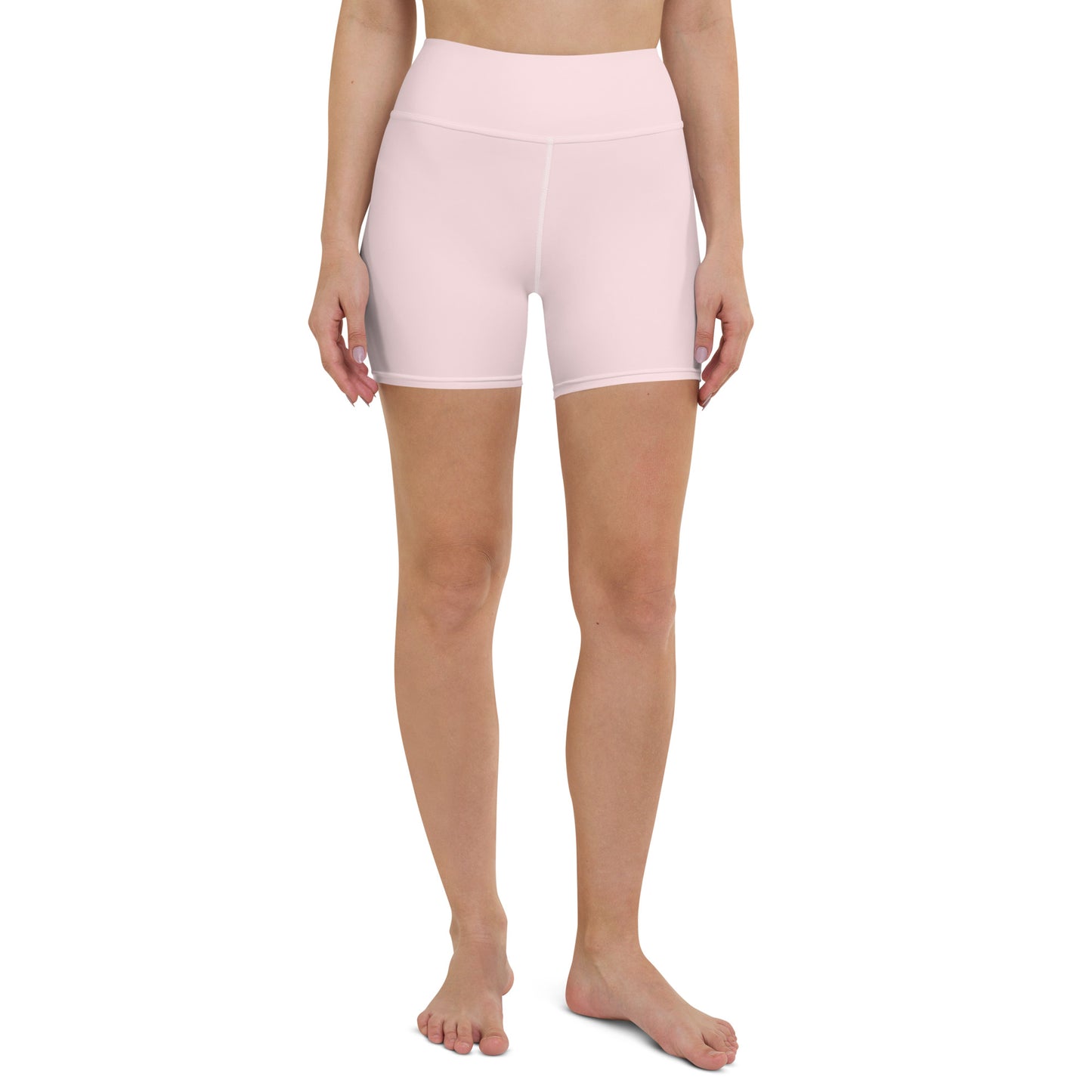 Pastel Pink High-Rise Yoga Shorts