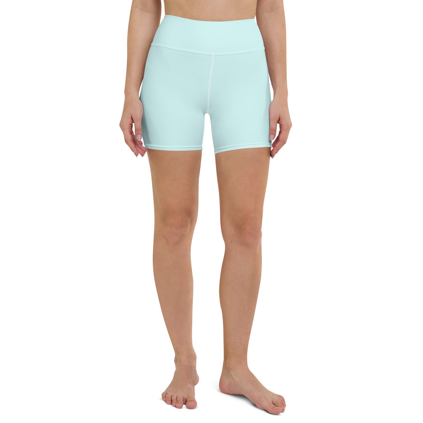 Pastel Blue High-Rise Yoga Shorts