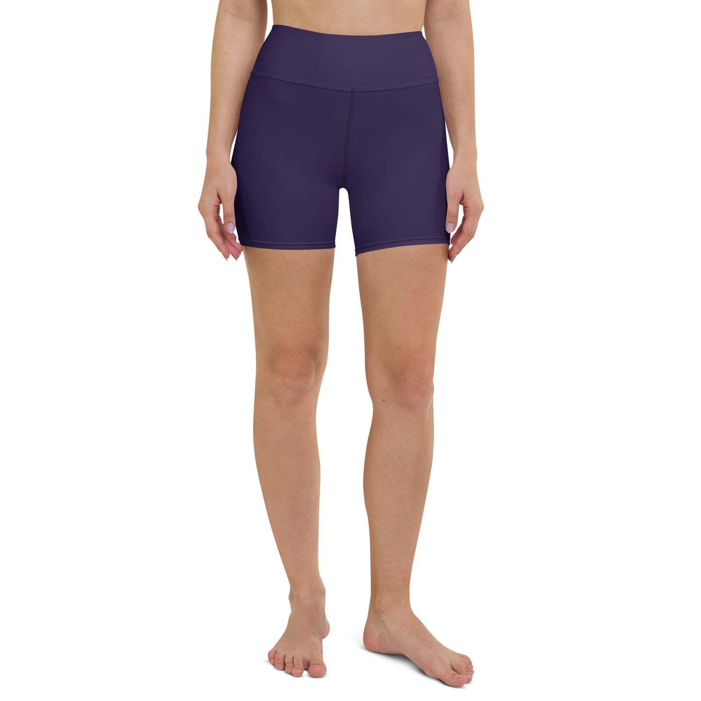 Dark Purple High-Rise Yoga Shorts