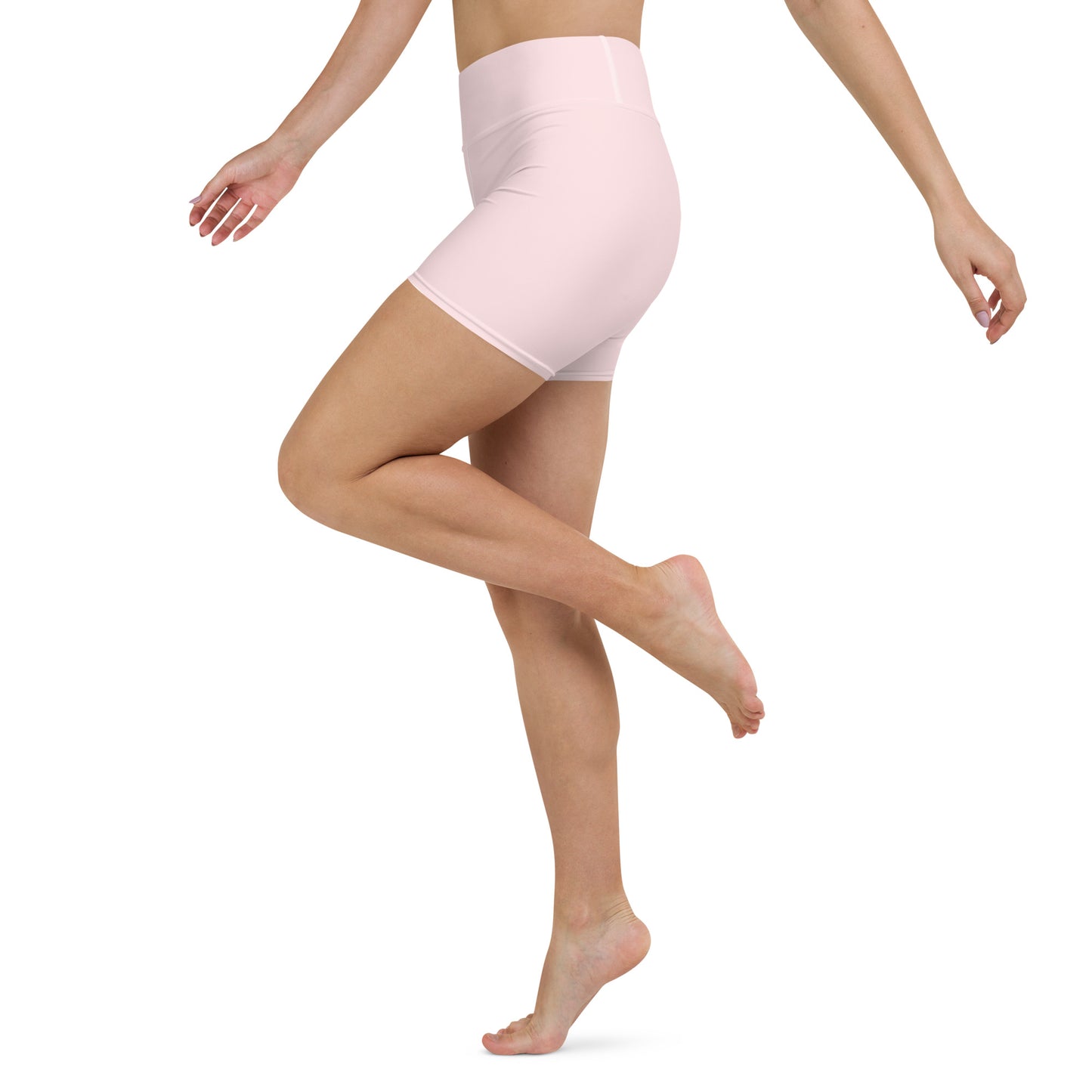 Pastel Pink High-Rise Yoga Shorts