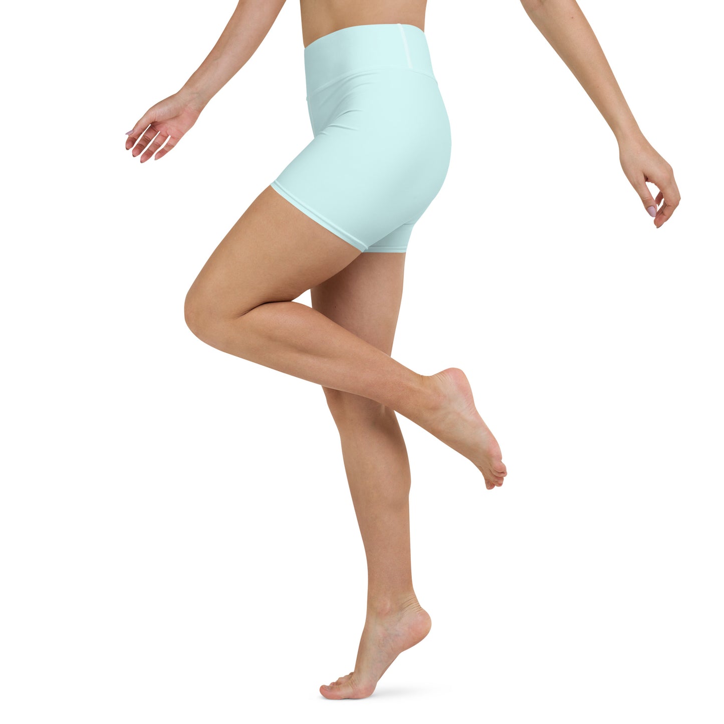 Pastel Blue High-Rise Yoga Shorts