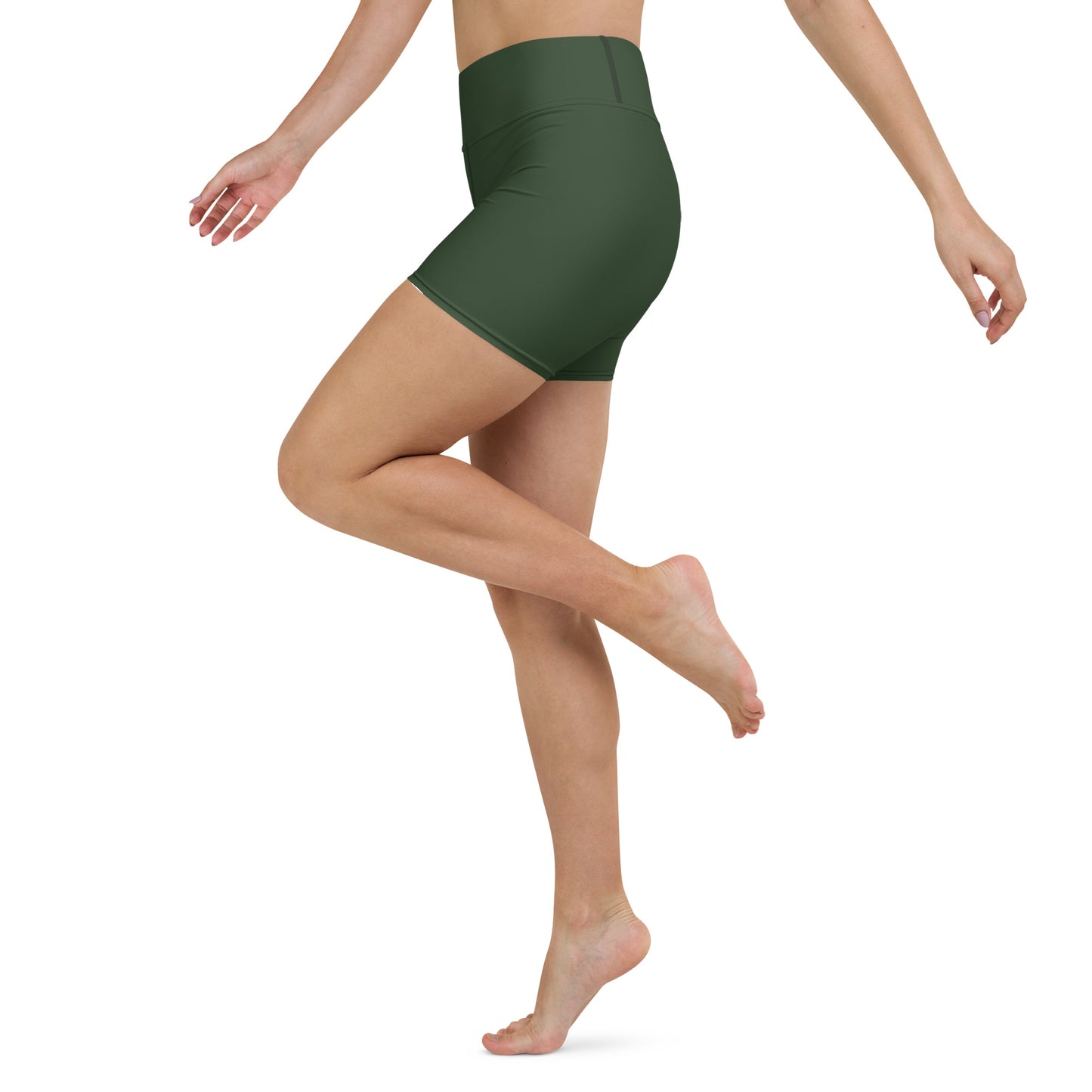 Forest Green High-Rise Yoga Shorts