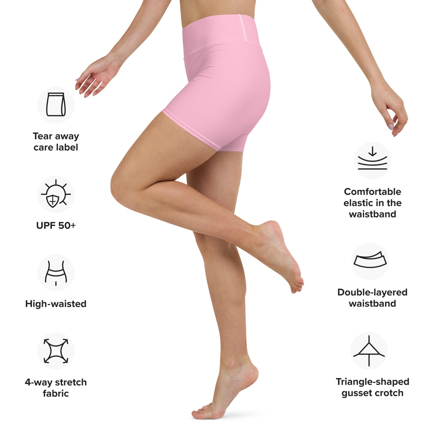 Light Pink High-Rise Yoga Shorts