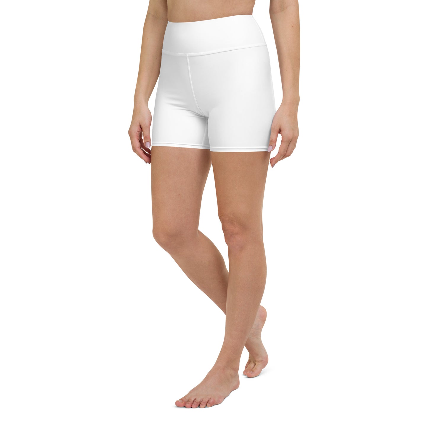 White High-Rise Yoga Shorts