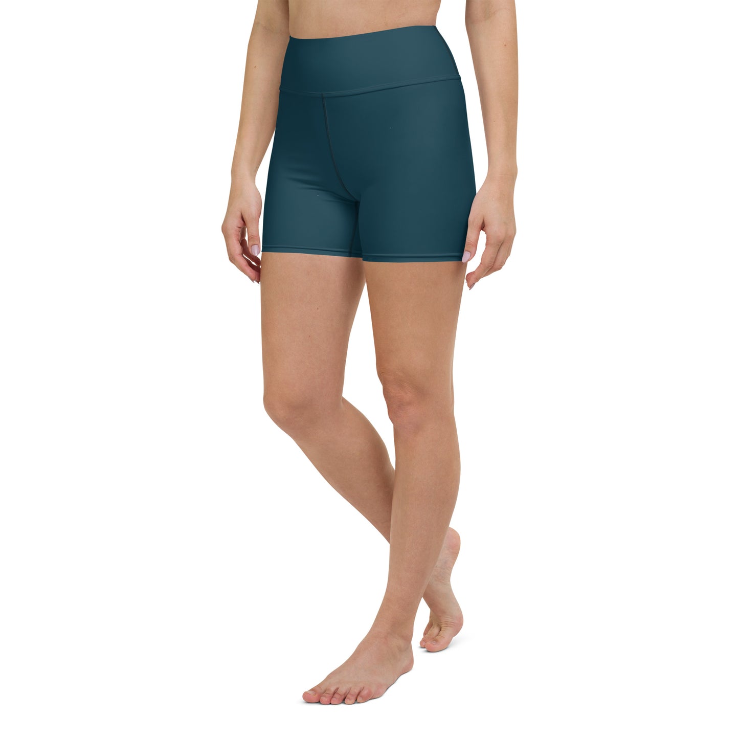 Petrol Blue High-Rise Yoga Shorts