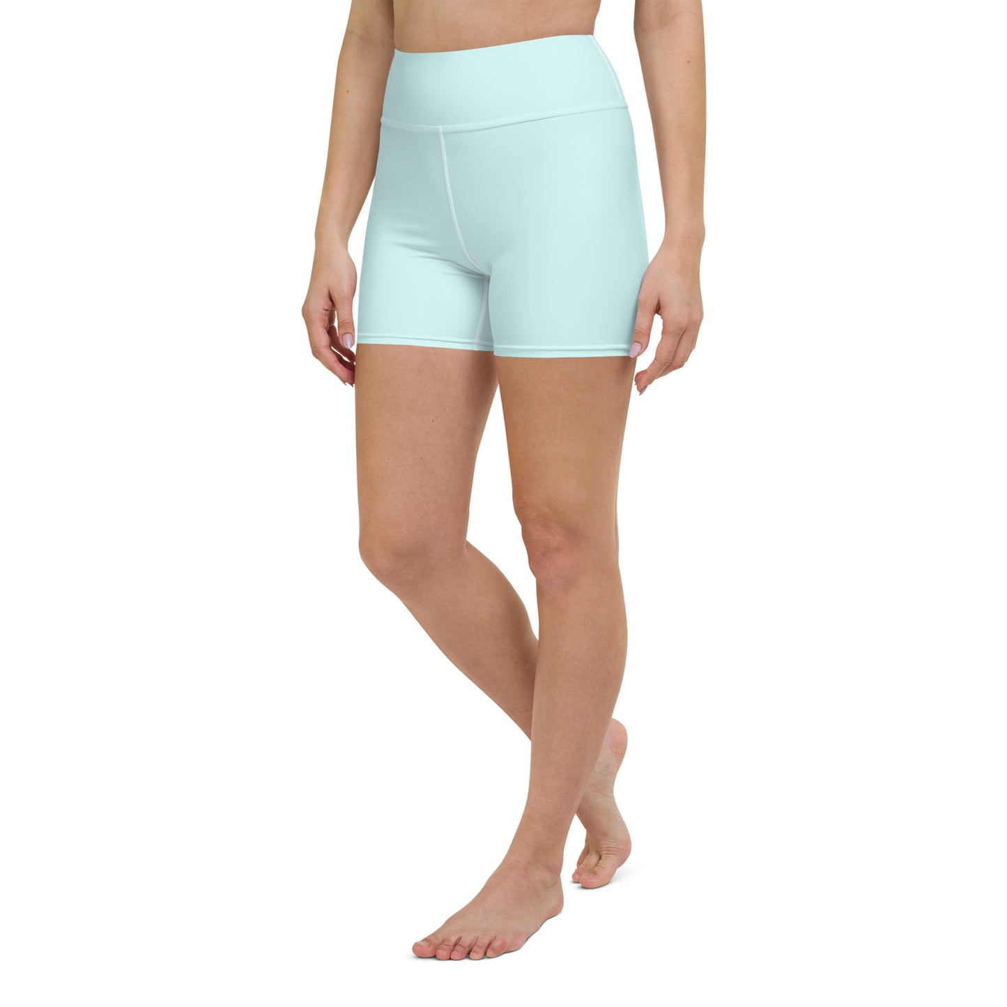 Pastel Blue High-Rise Yoga Shorts