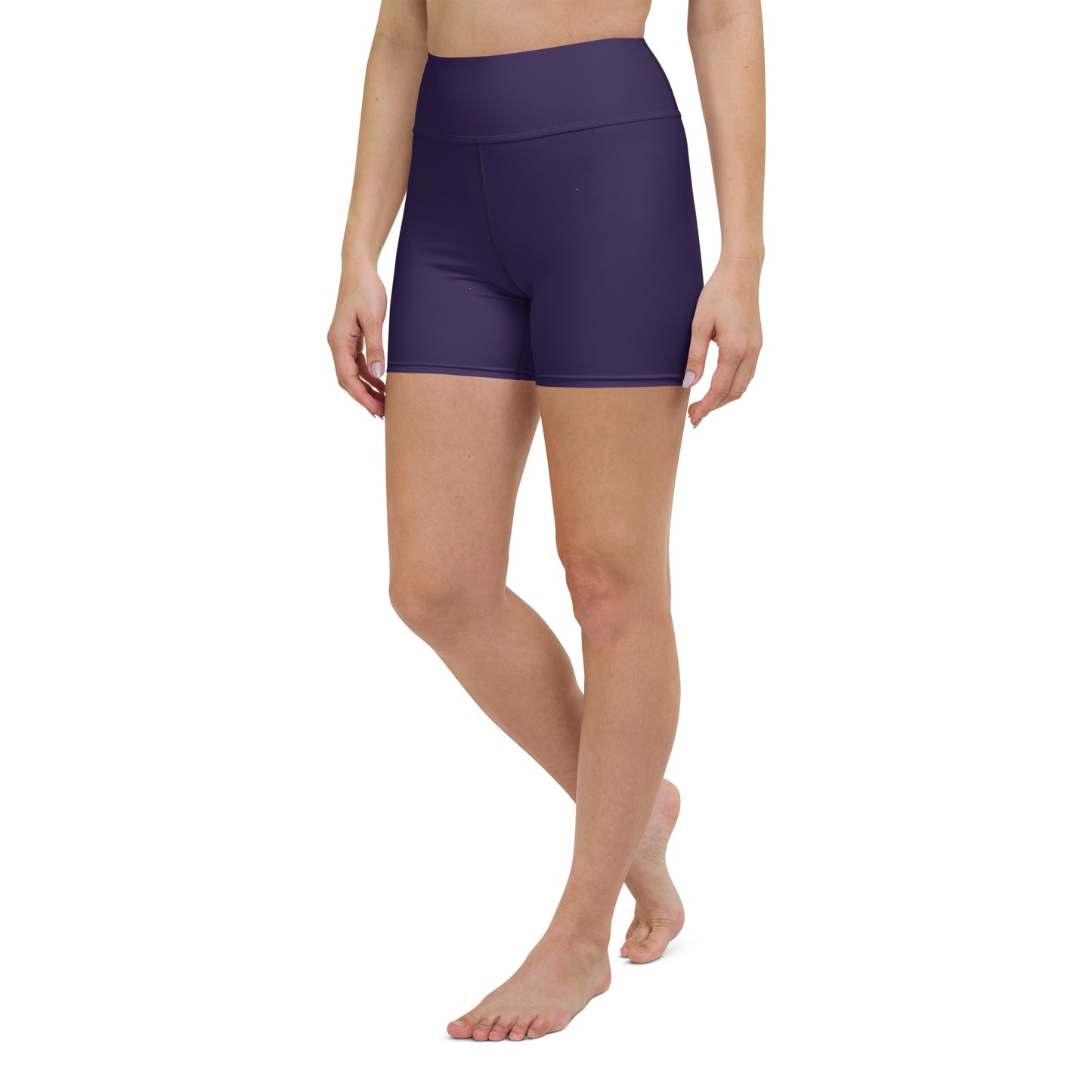 Dark Purple High-Rise Yoga Shorts