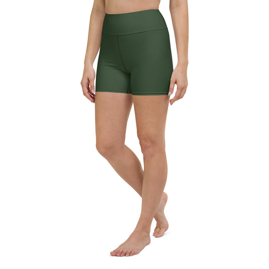 Forest Green High-Rise Yoga Shorts