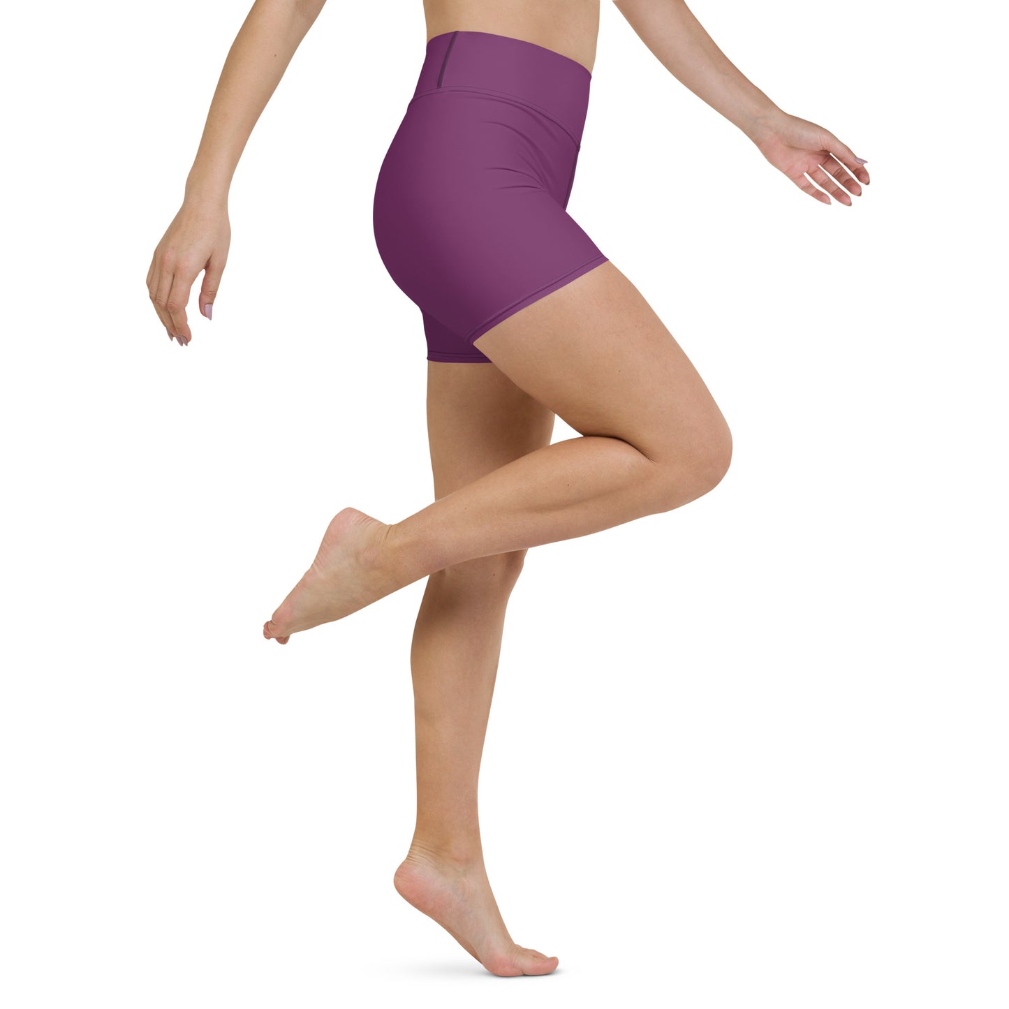 Magenta Purple High-Rise Yoga Shorts