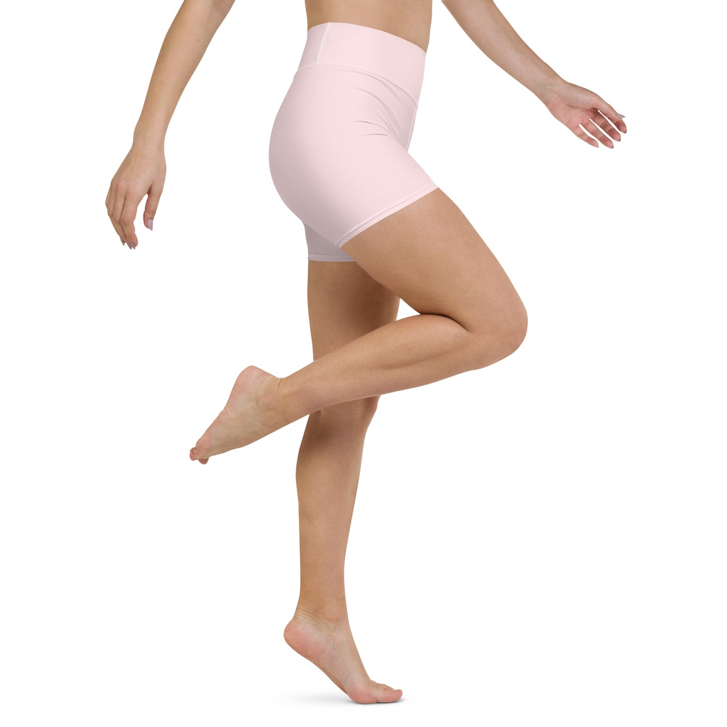 Pastel Pink High-Rise Yoga Shorts